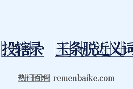 投辖录·玉条脱近义词是什么意思的图片